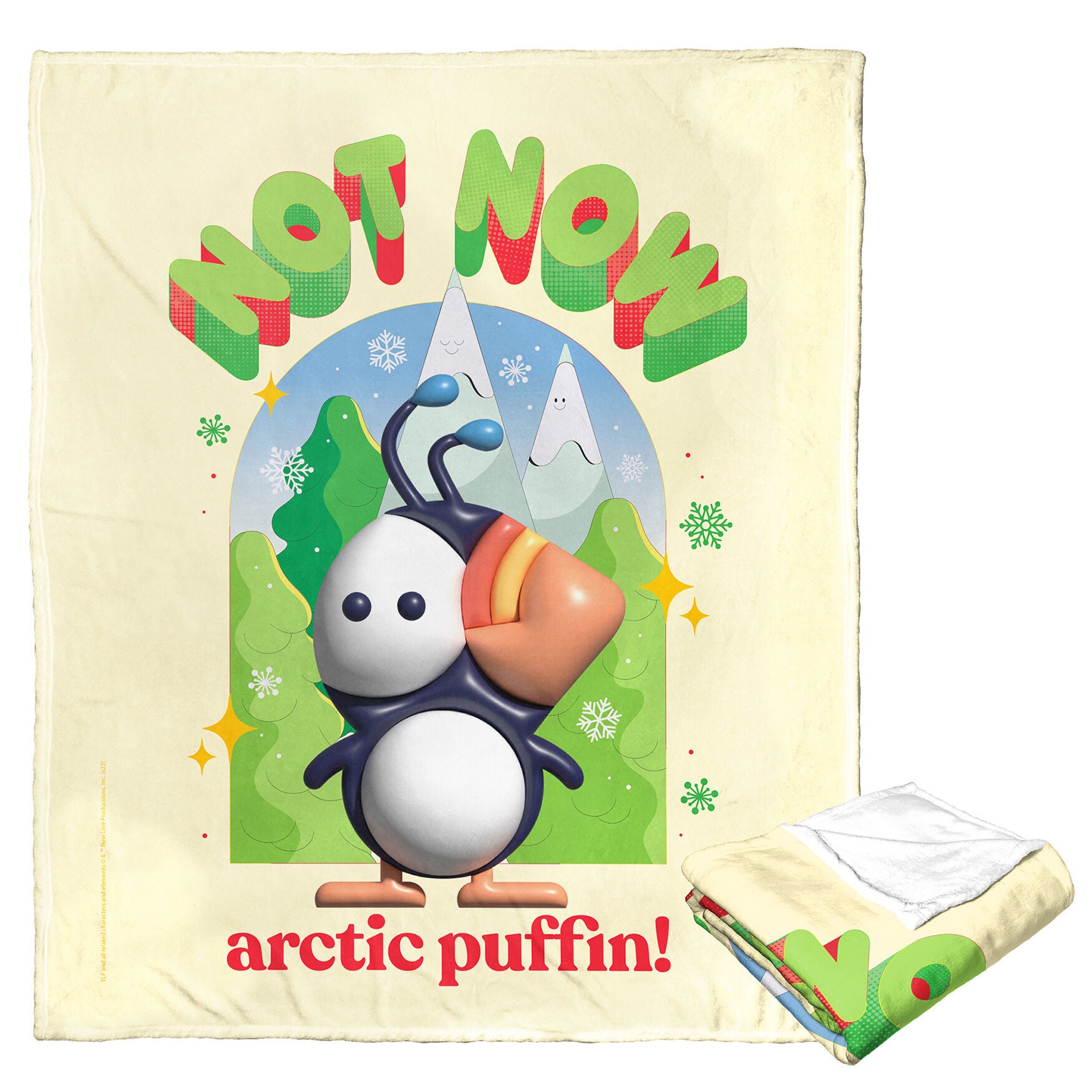 Wb Elf Not Now Arctic Puffin Silk Touch Throw Blanket, O, hi-res image number 0