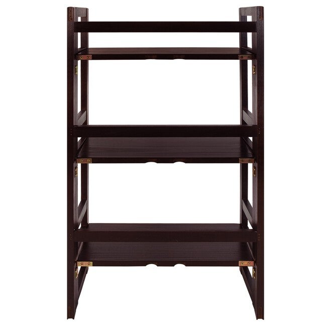 3-Shelf Folding Student Bookcase 20.75 inches Wide-Espresso, , alternate image number null