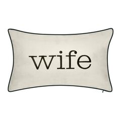 Celebrations ""Husband"" and ""Wife"" Embroidered Decorative Pillow