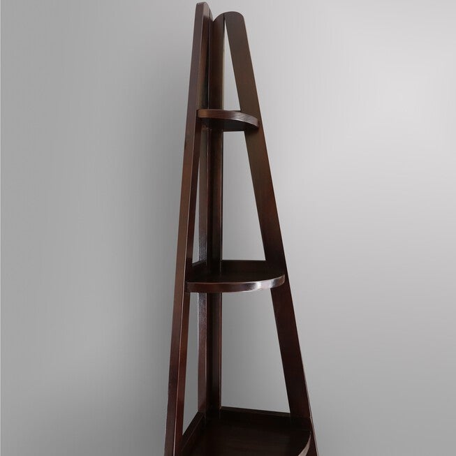 5-Shelf Corner Ladder Bookcase-Espresso, , alternate image number null