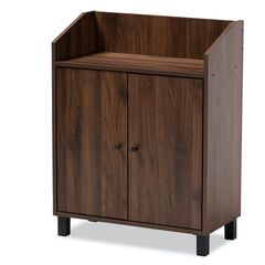 Rossin 2-Door Top Shelf Wood Entryway Shoe Storage Cabinet Furniture