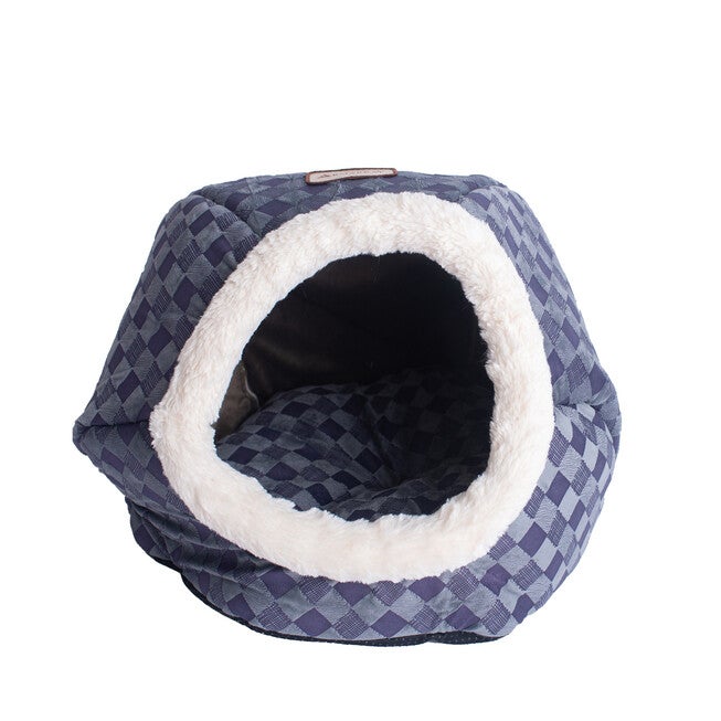 Cuddle Cave Cat Dog Bed, Blue Checkered, , alternate image number 3