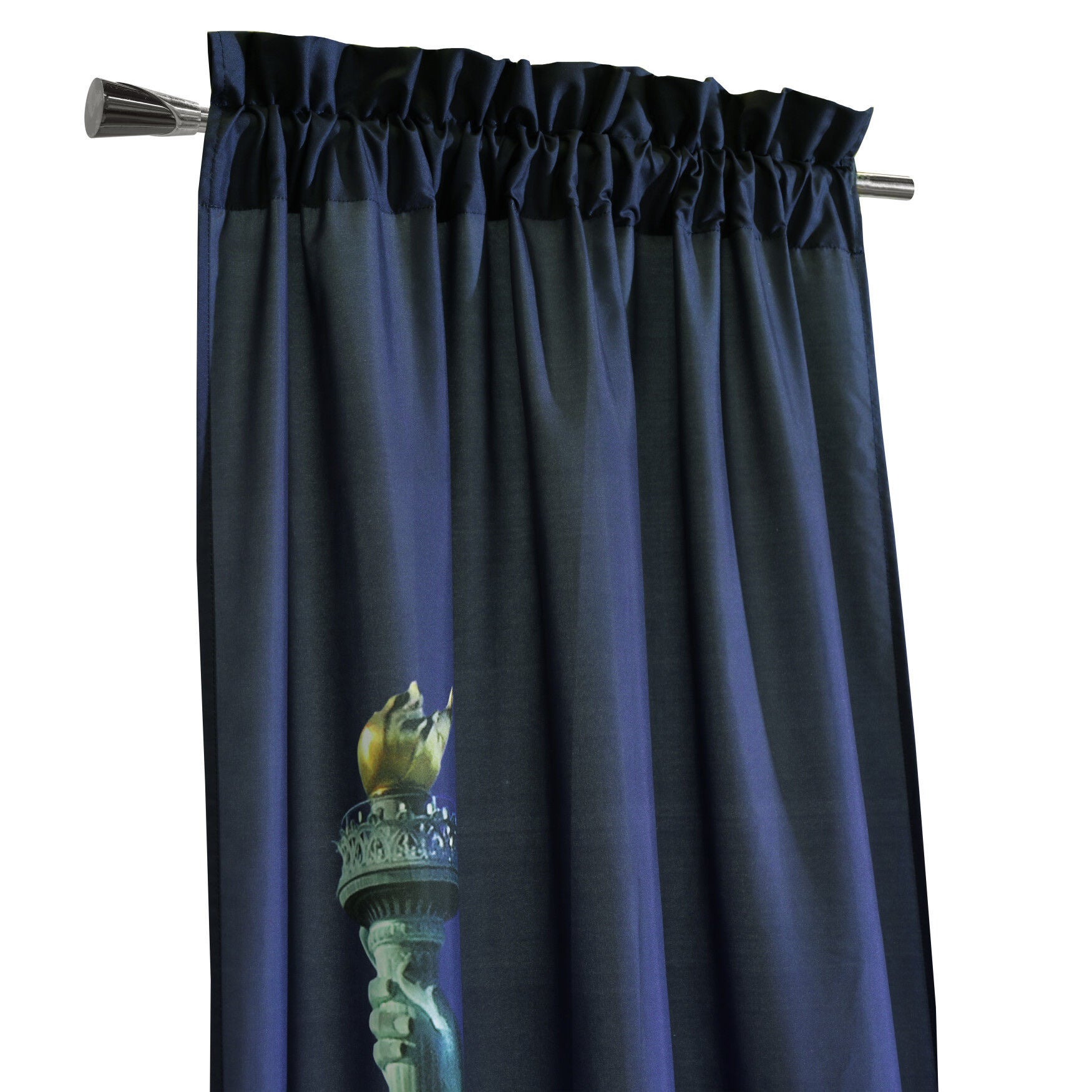 Photo Real Statue Of Liberty Light Filtering Pole Top Curtain Panel Pair, , alternate image number 3