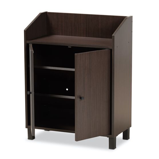 Rossin Wood 2-Door Entryway Shoe Storage Cabinet W Top Shelf Furniture, , on-hover image number null