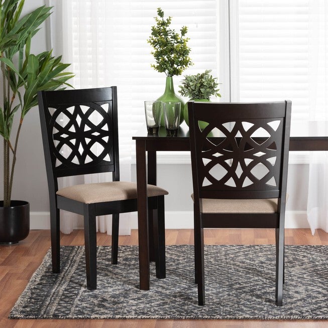 Abigail Modern Grey Fabric and Walnut Brown Finished Wood 2-Piece Dining Chair Set, , alternate image number 11