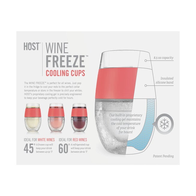 Wine Freeze Cooling Cups In Coral (Set Of 2) By, , alternate image number null