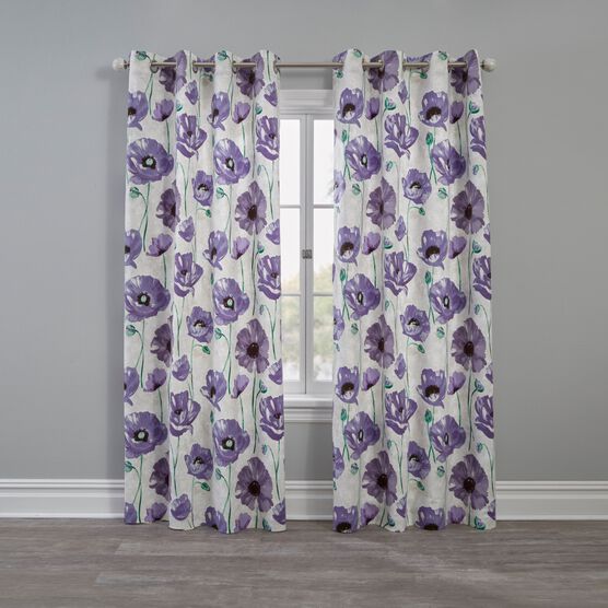BH Studio Canvas Printed Grommet Panel, LILAC POPPY, hi-res image number null