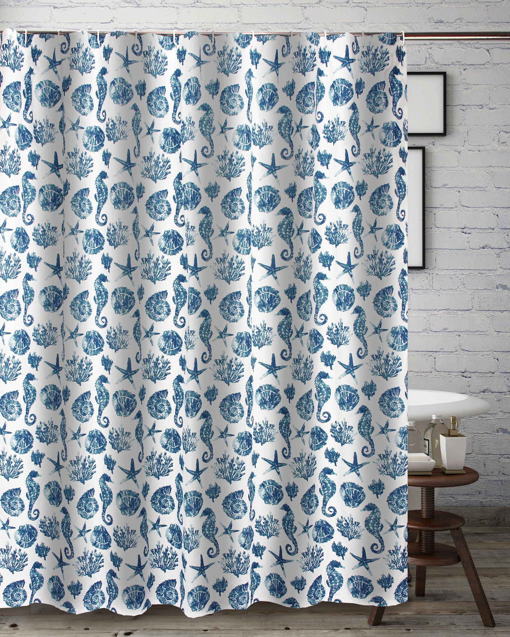 Pebble Beach Bath and Shower Curtain, BLUE, alternate image number 3