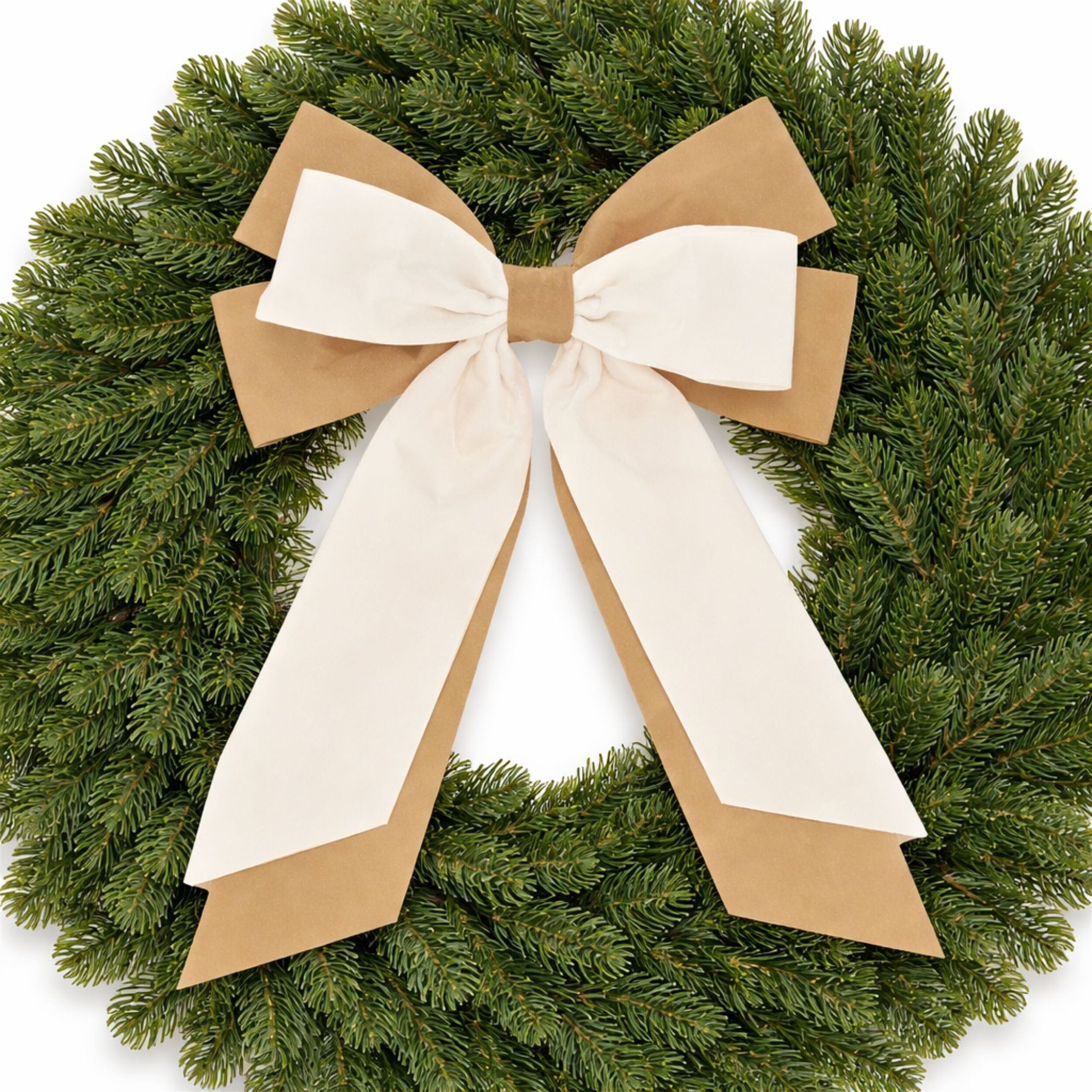 Double Bow Ornament (Set of 2), CREAM TAN, alternate image number 3