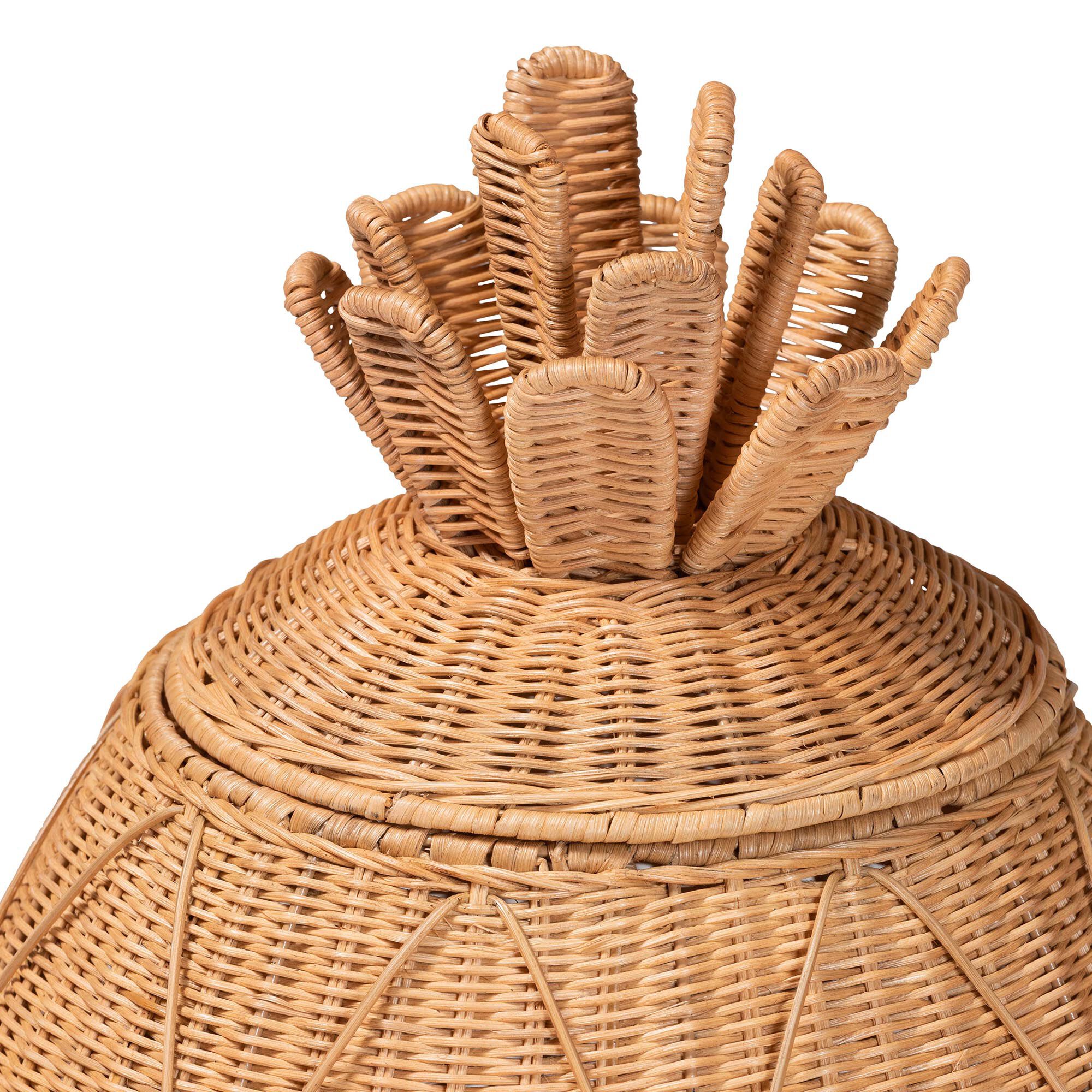 Pelham Natural Rattan Laundry Hamper, HONEY, alternate image number 3