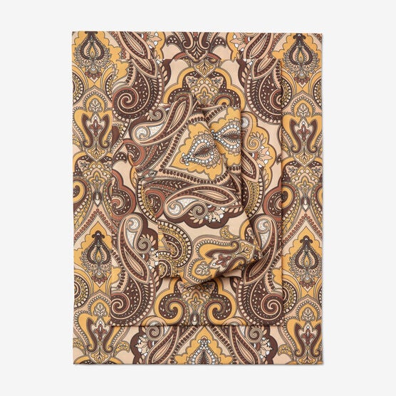 Paisley Printed Microfiber Sheet Set, BROWN, hi-res image number null