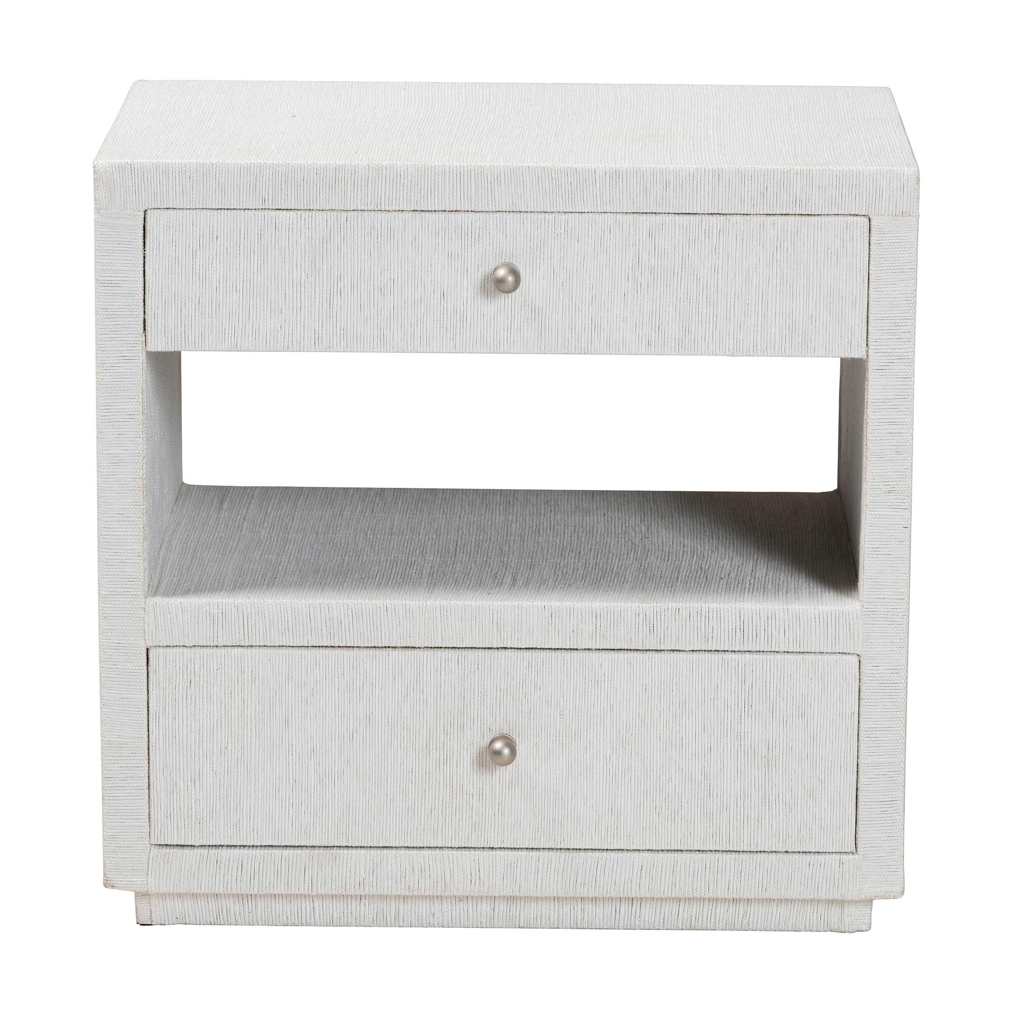 Kai Grasscloth End Table, WHITE, alternate image number 3