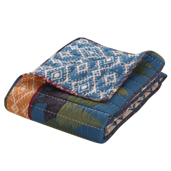 Black Bear Lodge Quilted Throw Blanket, , on-hover image number 1