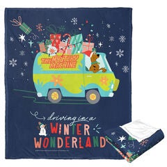 Wb Scooby Doo Driving In A Winter Wonderland Silk Touch Throw Blanket