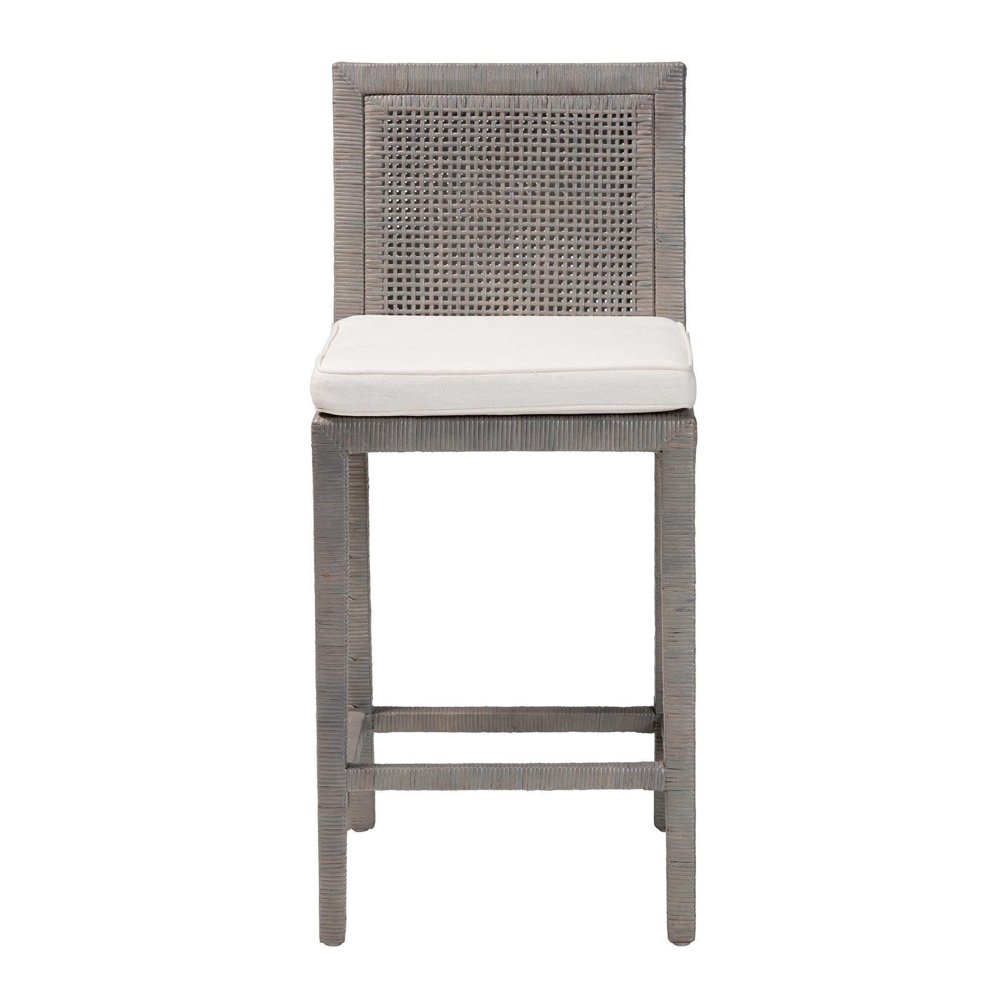 Sofia Natural Rattan Counter Stool, GREY, alternate image number 2
