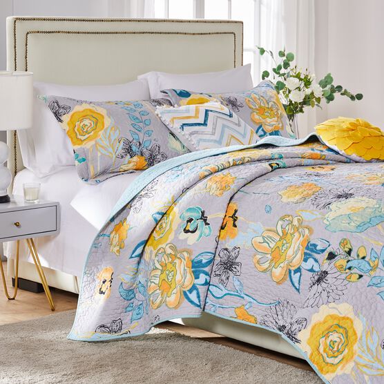 Watercolor Dream Gray Quilt Set , GRAY, hi-res image number null