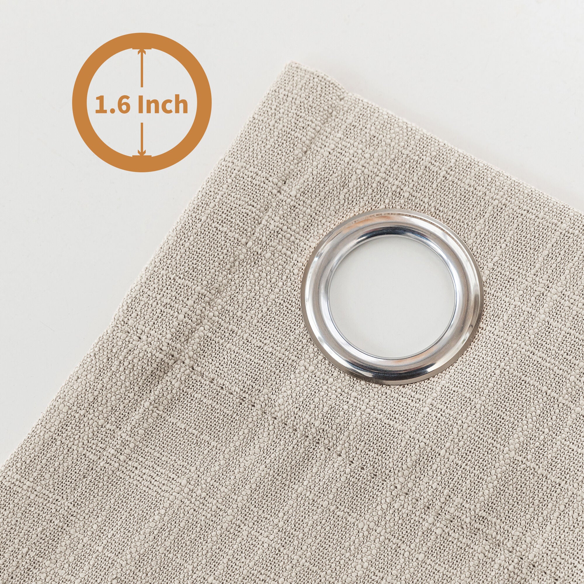 Slub Linen Texture Privacy and Light Filtering Grommet Pair, IVORY, alternate image number 3