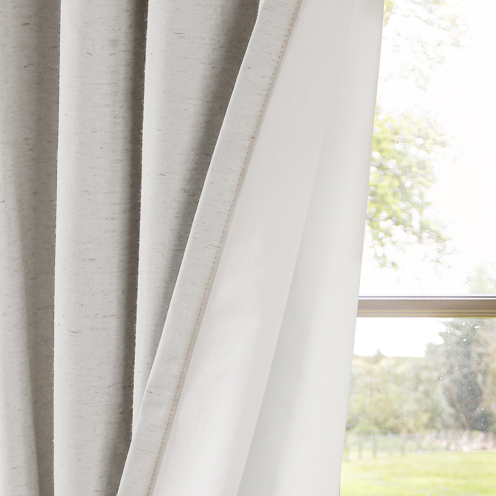 Blackout Linen Blend Grommet Panel Pair, NATURAL, on-hover image number 1