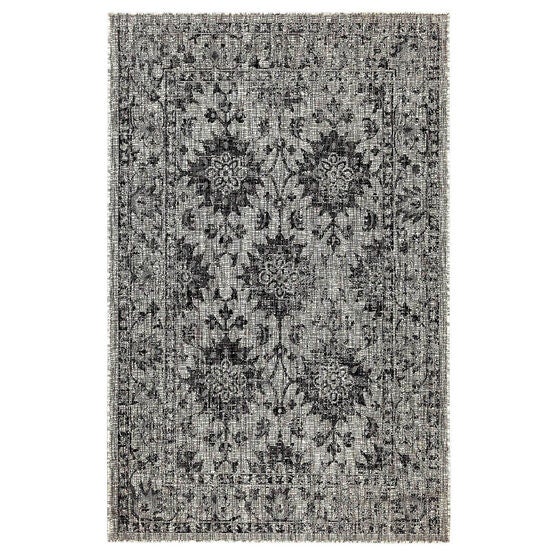 Liora Manne Carmel Vintage Floral Indoor/Outdoor Rug, BLACK, hi-res image number null