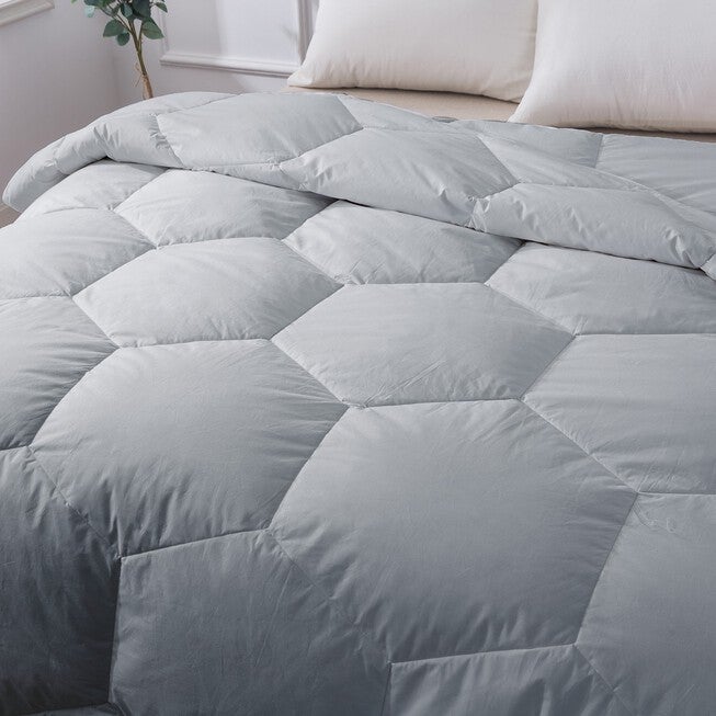 Honeycomb Stitch Down Alternative Comforter, Glacier Grey, , on-hover image number 1