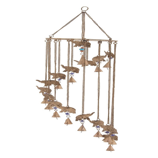 Brass Metal Eclectic Windchime, BRASS, hi-res image number null