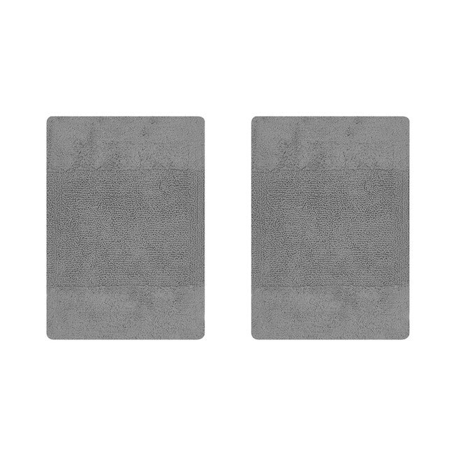 Granada Collection 100% Cotton 2 Piece (17 inches X 24 inches | 17 inches X 24 inches) Bath Rug Set, GRAY, hi-res image number 0