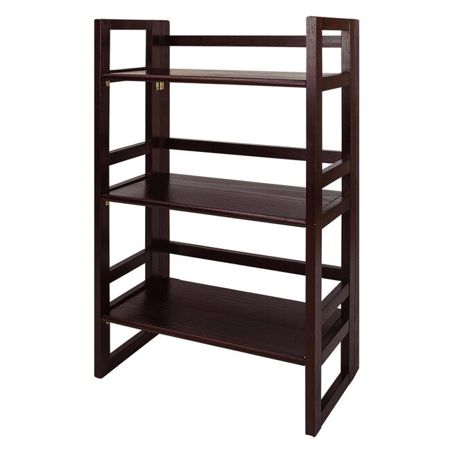 3-Shelf Folding Student Bookcase 20.75 inches Wide-Espresso, , alternate image number null