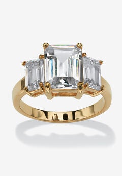 Gold Plated Emerald Rings
