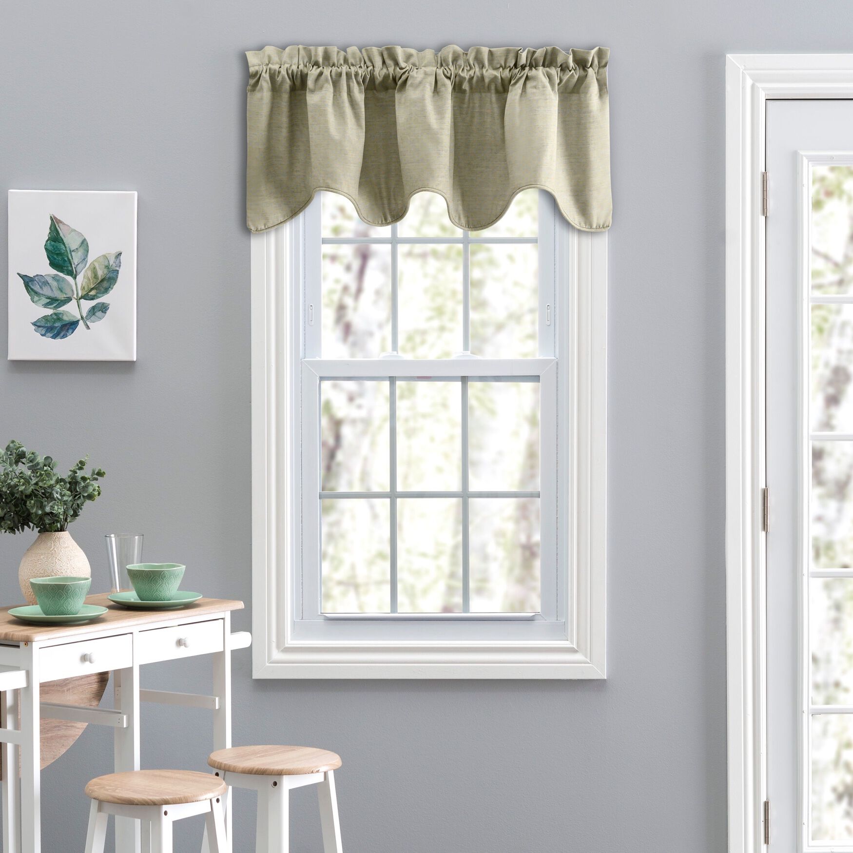 Lisa Solidtextured Scallop Valance, MIST, hi-res image number 0