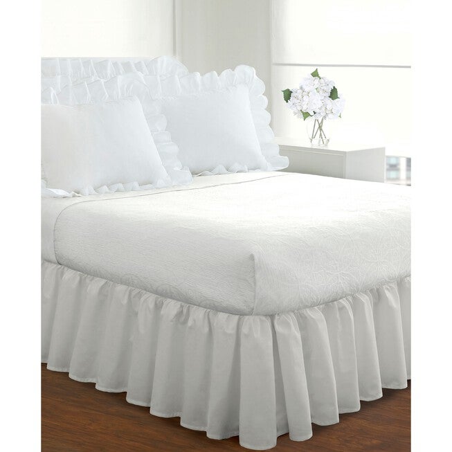 Fresh Ideas Ruffled 2-Pack Poplin Pillow Sham Set, WHITE, hi-res image number 0