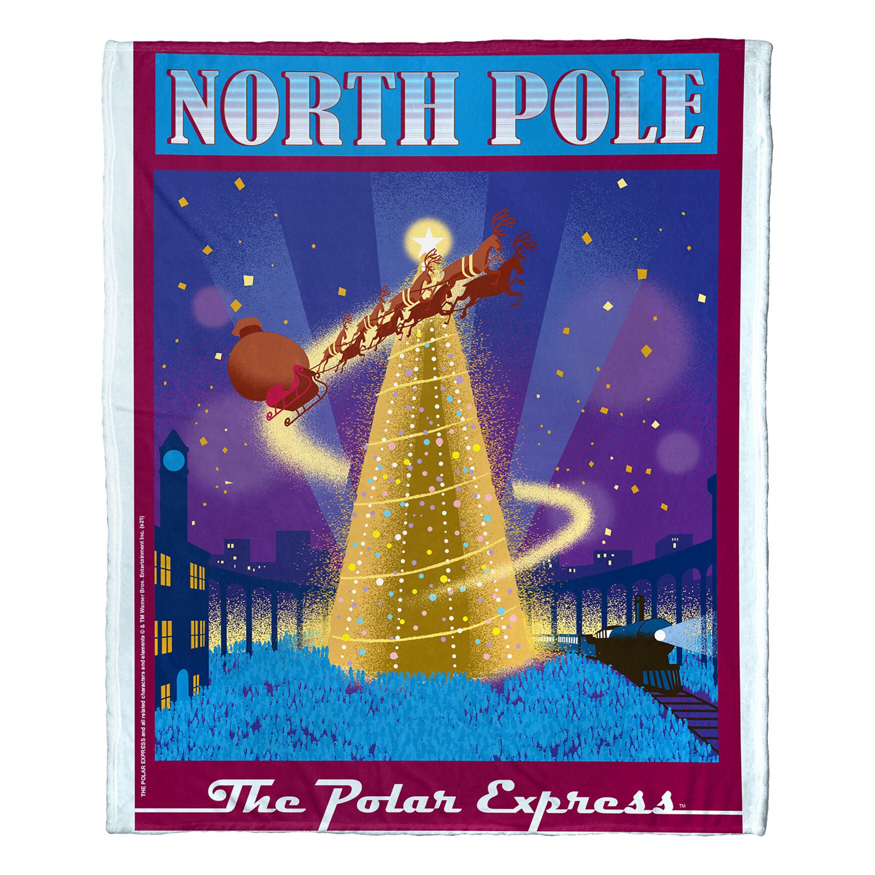 Wb Polar Express The North Pole Silk Touch Throw Blanket, , on-hover image number 1