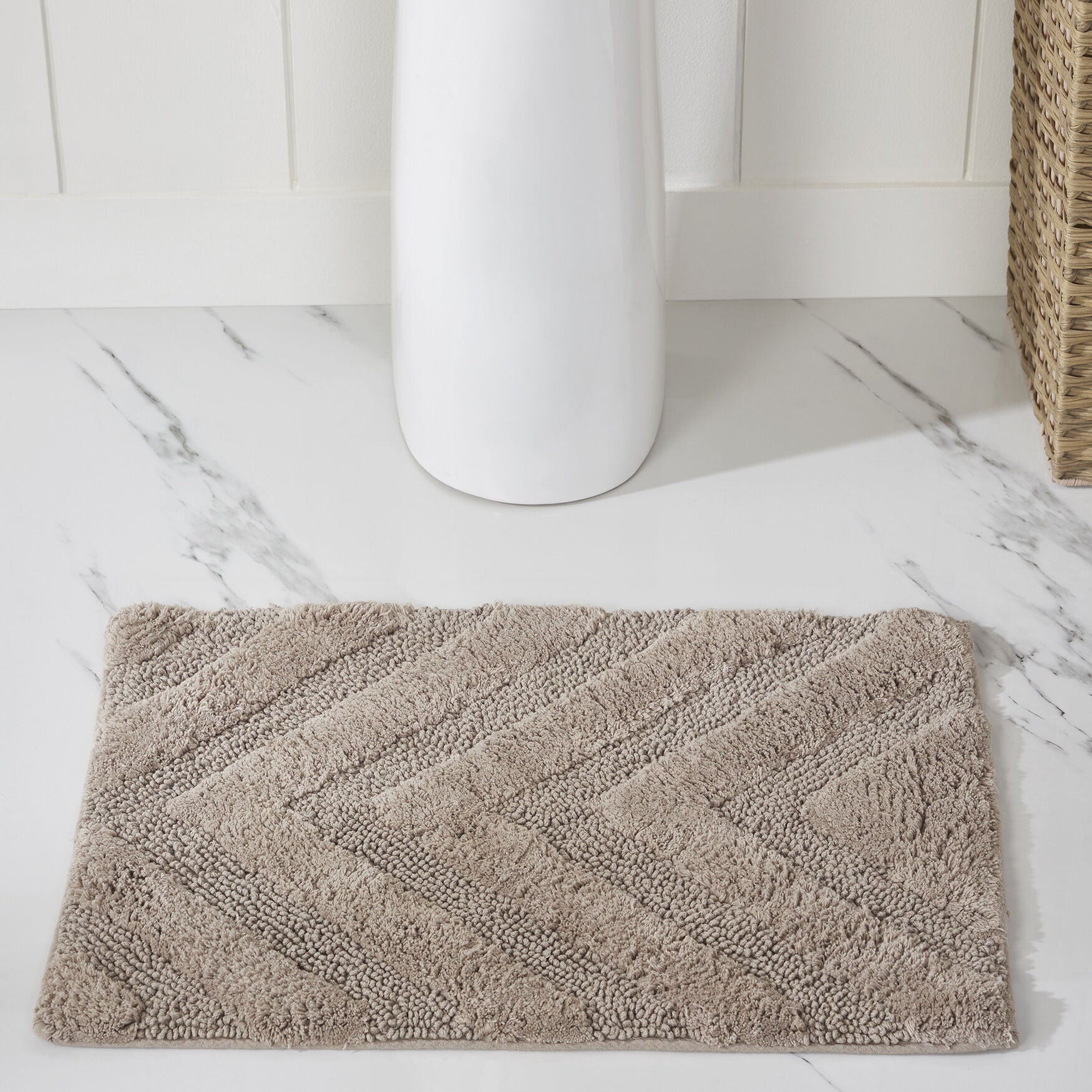 Hugo Collection 100% Cotton 17 inches X 24 inches Rectangle Bath Rug, SAND, hi-res image number 0