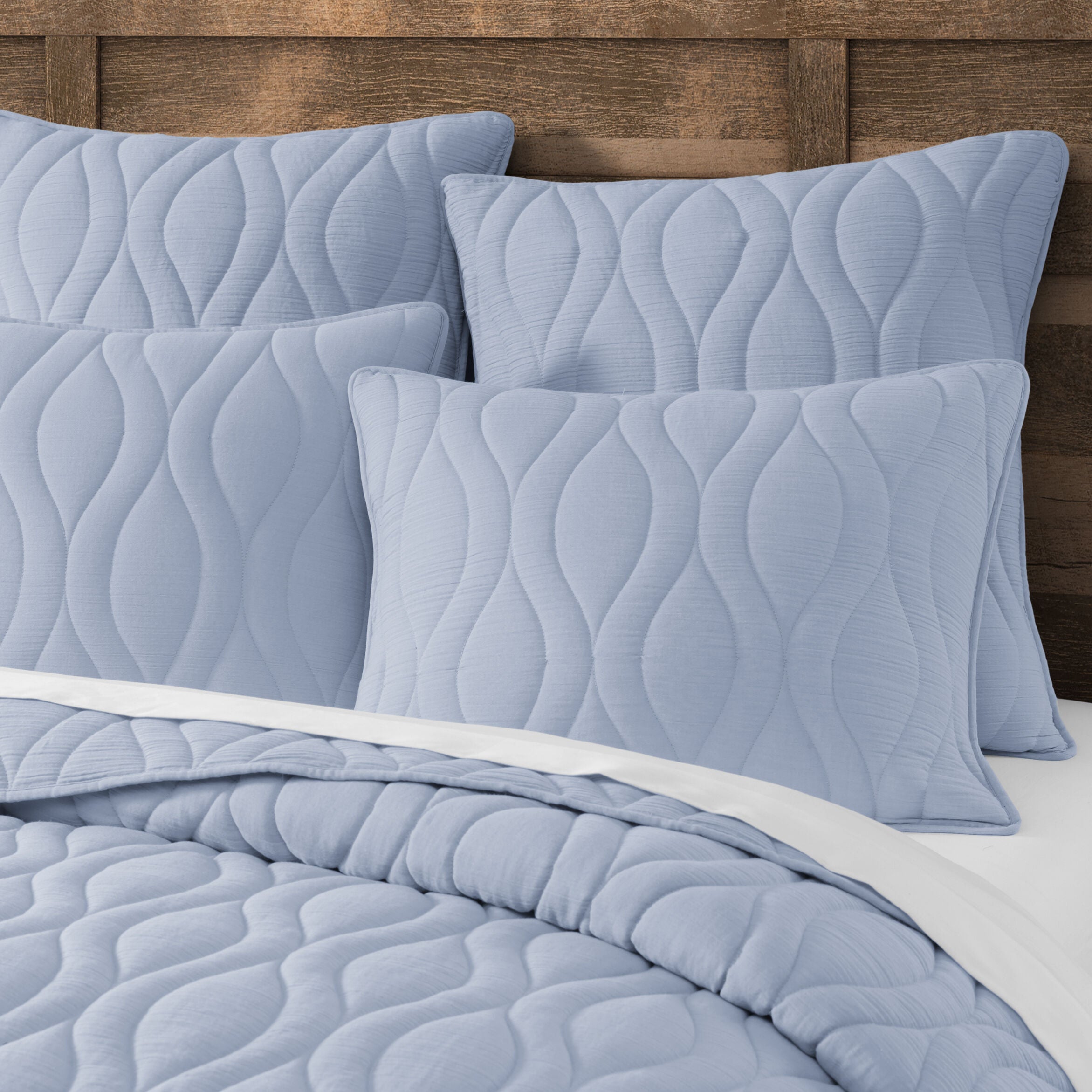 COVE QUILT SET, BLUE, alternate image number 1