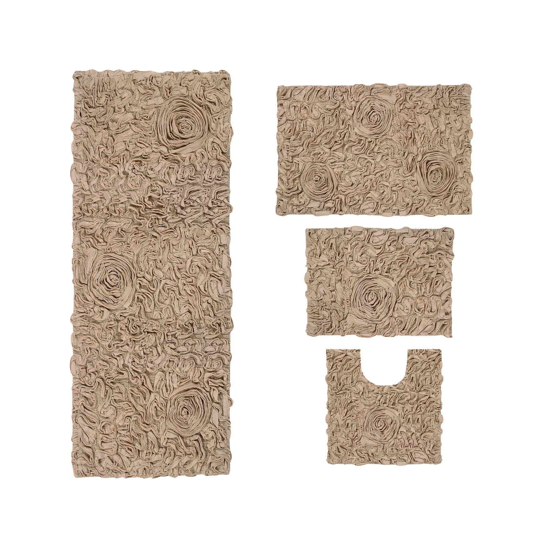 Bellflower 4-Pc. Bath Rug Set Ivory, LINEN, hi-res image number 0