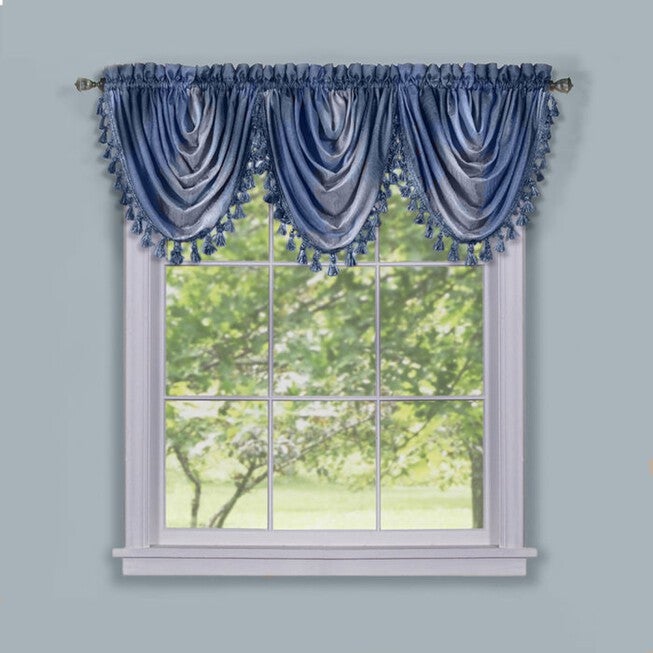 Ombre Waterfall Valance, BLUE, hi-res image number null
