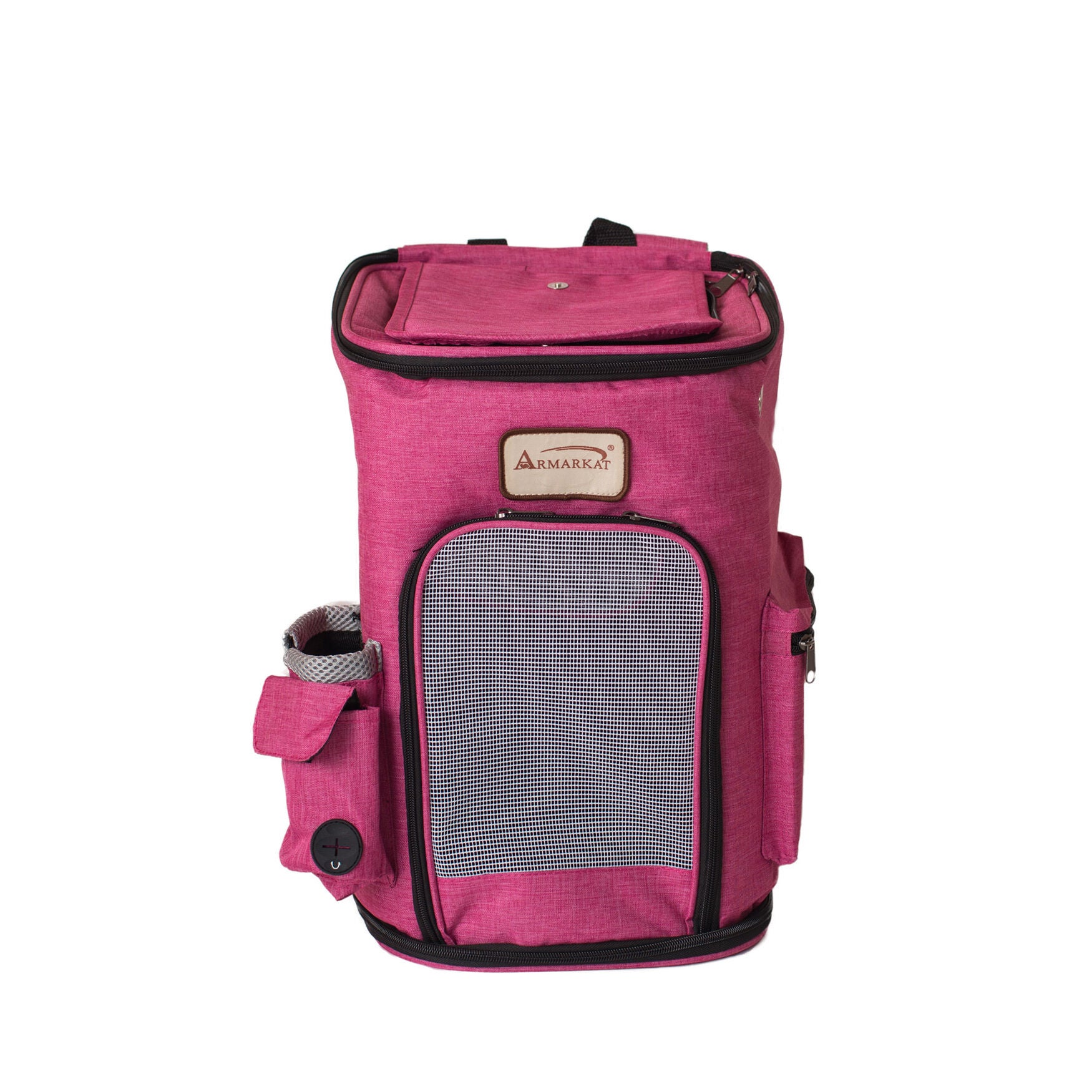 Pet Backpack Pet Carrier In PInk and Gray Combo, , alternate image number 3