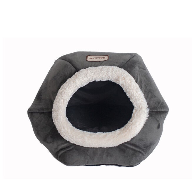 Gray Velvet Cat Bed, , alternate image number null