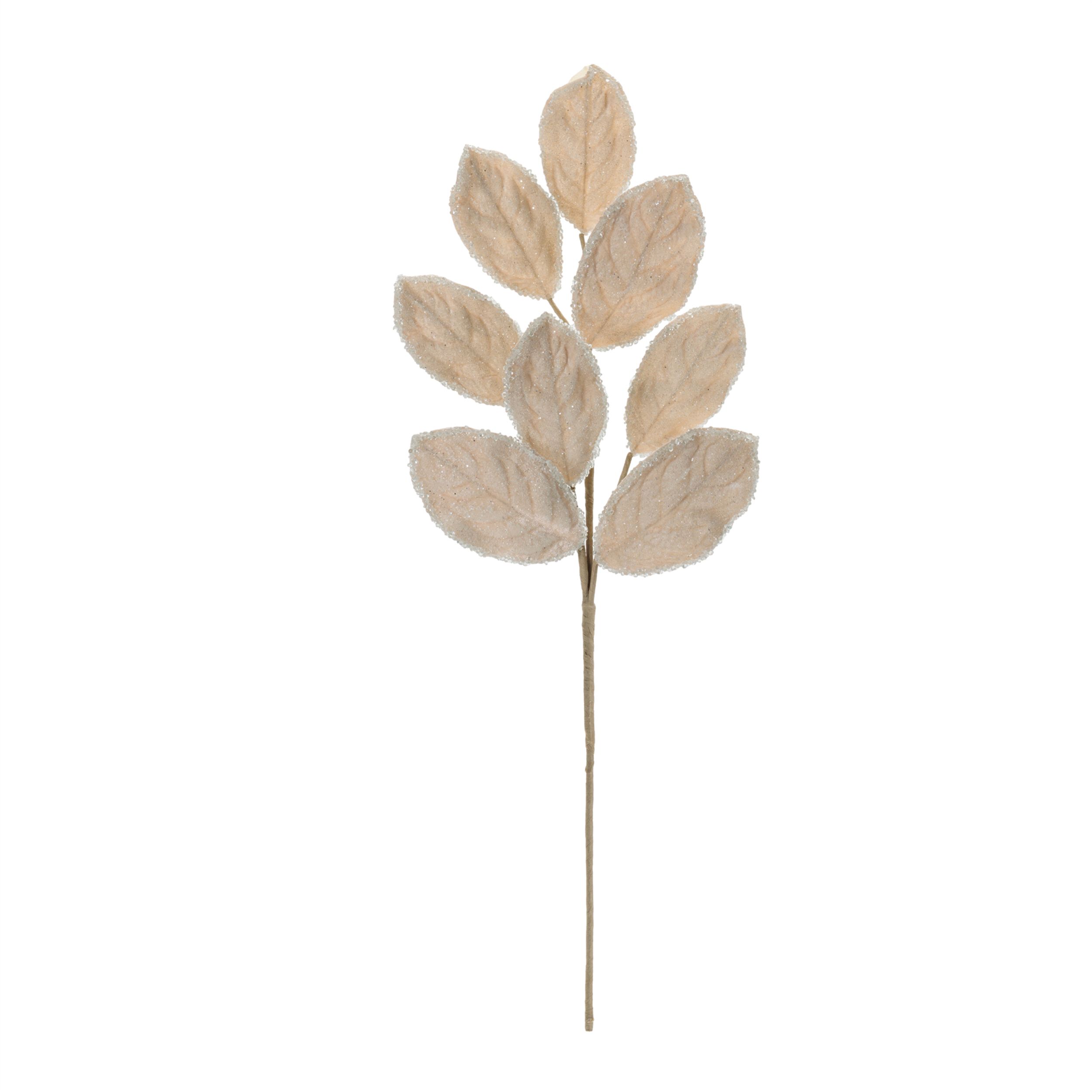 Beaded Magnolia Leaf Spray (Set of 2), CREAM, alternate image number 1
