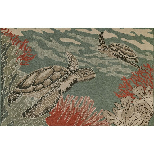 Liora Manne Riviera Seaturtles Indoor/Outdoor Rug, OCEAN, hi-res image number null