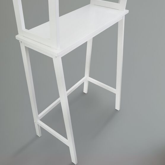 Spacesaver 100% Solid Wood Over The Toilet Rack with Shelves - White, , alternate image number null