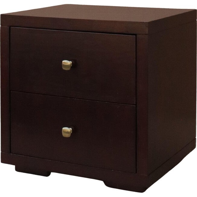Trent Wooden Platform Bed in Black, Queen with 2 Nightstands, ESPRESSO, alternate image number 4