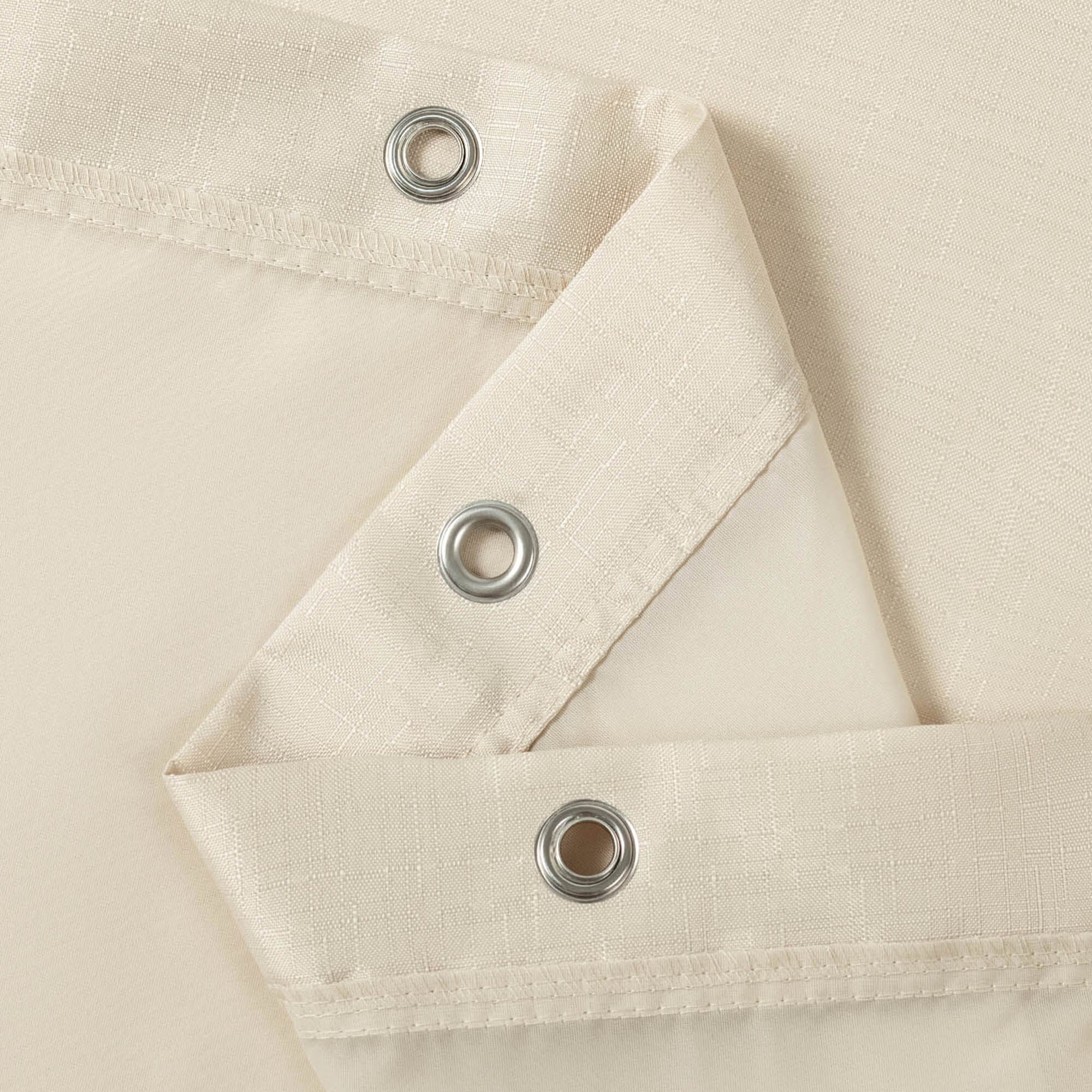Slub Linen Texture Shower Curtain with Snap-in Liner, Hooks Included, LINEN, alternate image number 4