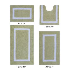 Hotel Collections Bath Mat Rug 4 Piece Set (17" X 24" | 20" X 20" | 21" X 34" | 24" X 40")