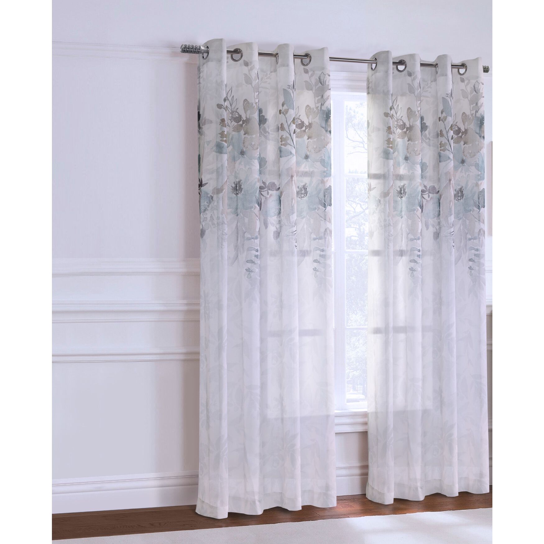 Floralie Light Filtering Grommet Curtain Panel, , alternate image number 6
