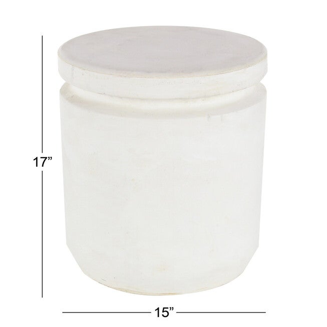 White Fiber Clay Industrial Stool, , alternate image number null