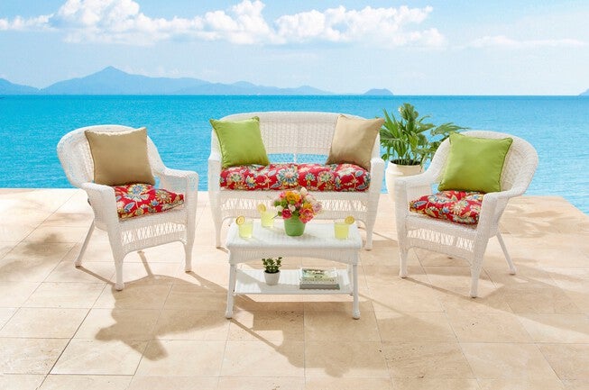 BH Outdoor Performance Tufted Wicker Chair Cushion, , alternate image number null