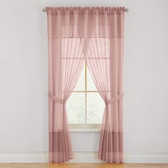 BH Studio Sheer Voile 5-Pc. One-Rod Curtain Set