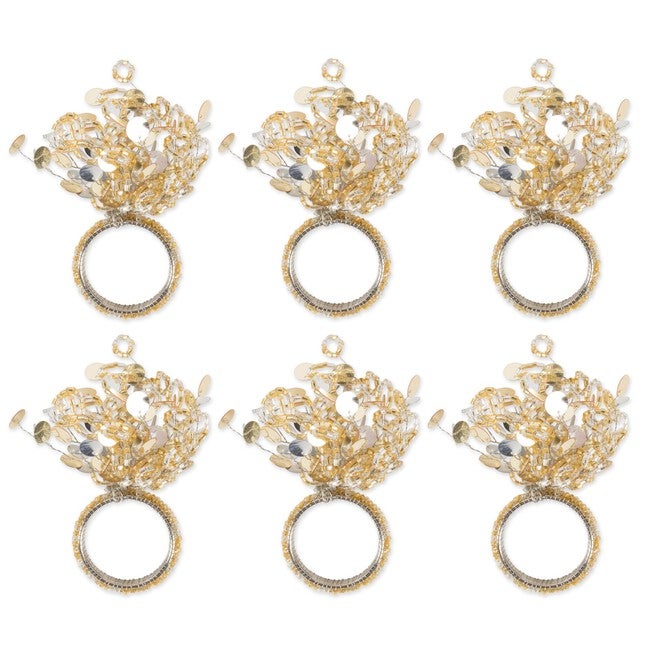 Sparkle Napkin Ring, Set of 6, GOLD, hi-res image number 0