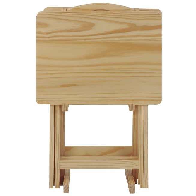 5pcs Tray Table Set-Natural, , alternate image number 2