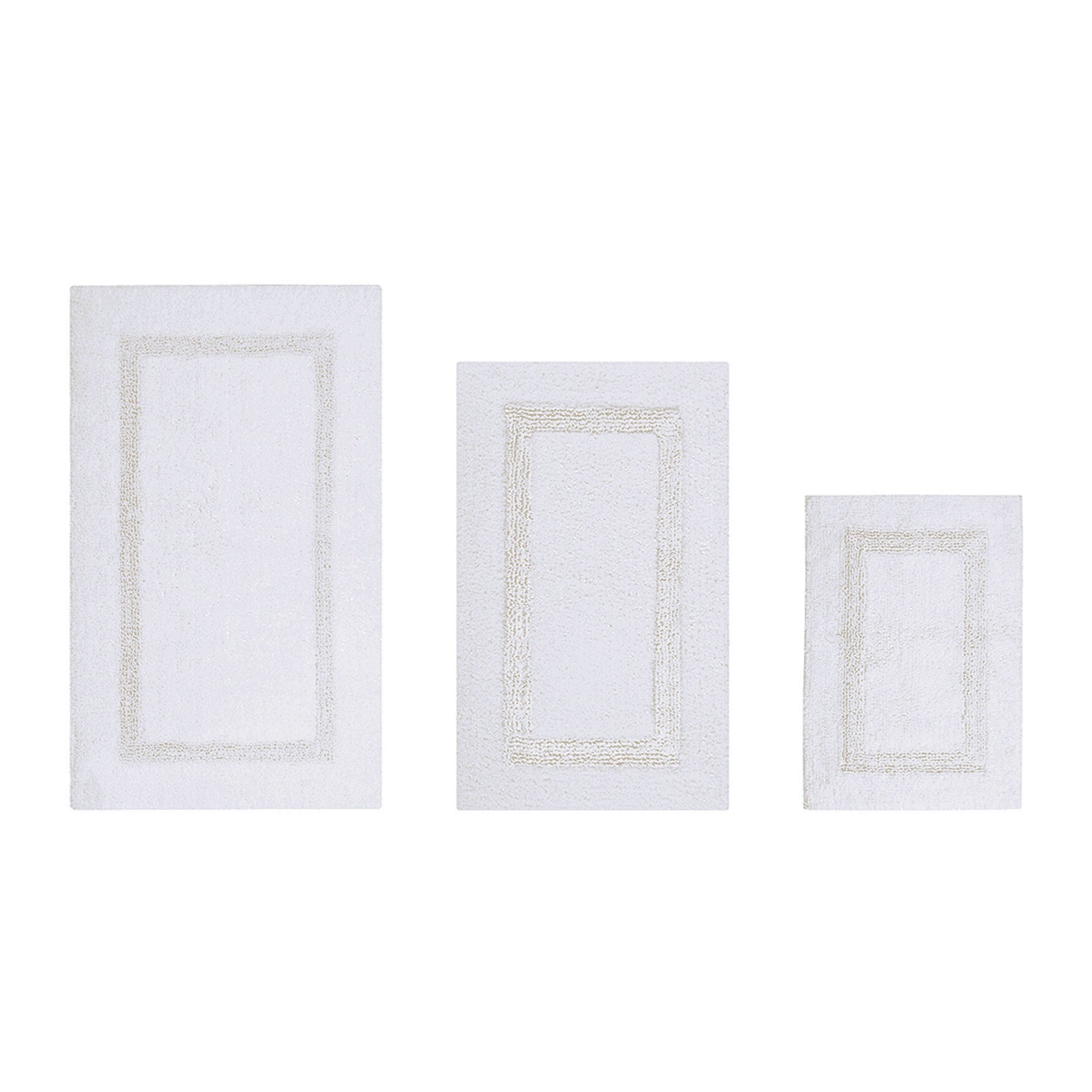 Hotel Collection 100% Cotton 3 Piece (17 inches X 24 inches | 21 inches X 34 inches | 24 inches X 40 inches) Bath Rug Set, WHITE IVORY, hi-res image number 0
